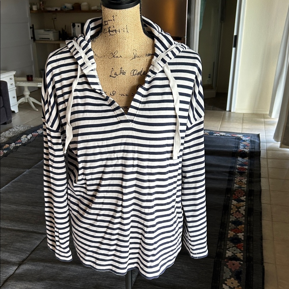 Lou & Grey Navy and White Striped Top